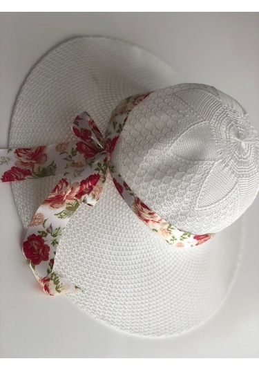 Ays Hasır Plaj Şapka Beyaz