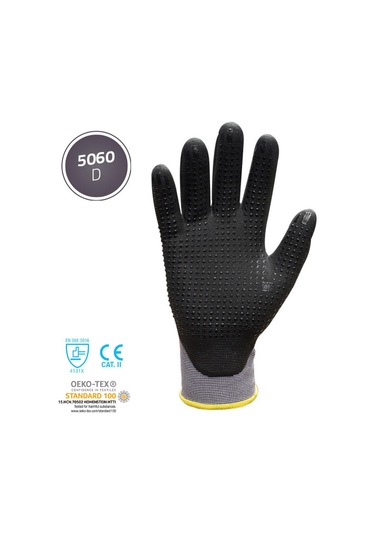 Punta 5060d Nylon/spandex Astar Üzeri 3/4 Dotlu Mikro Köpük Nitril Kaplı İş Eldiveni