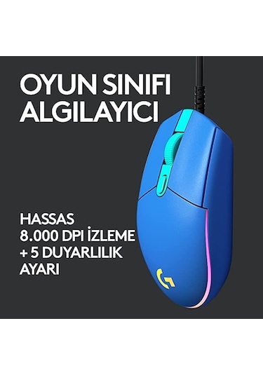 Logitech G102 Lightsync Optik Kablolu Oyuncu Mouse + Oem Mousepad