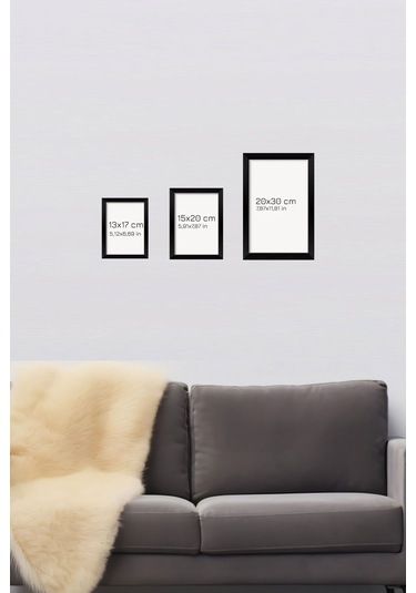 Artavessa 12 Parça Siyah Çerçeve Görünümlü Mdf Tablo Seti - 12ARTAVESSA8