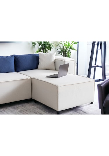 Nova 3 Modül Modüler L Köşe Koltuk Takımı Beyaz