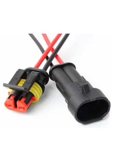 2 Pin Kablolu Su Geçirmez Konnektör Çift Ip65 200mm Kilitli