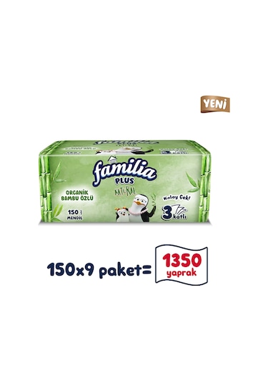Familia Plus Natural Çek Al Mendil 150li 9 Paket X 150 Yaprak