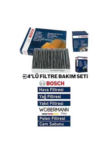 Wöbermann+Bosch  Ford Connect 1.6 Tdci Dizel Filtre Bakım Seti 2014-2018 4k