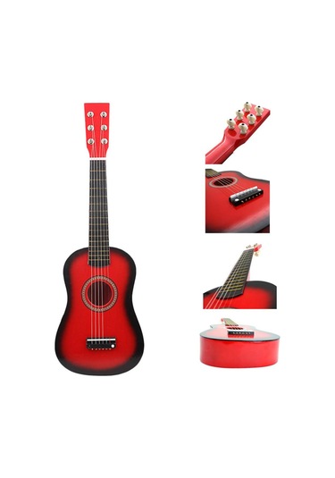 Suntek Mini Akustik Ahşap Gitar Kırmızı 23 Inç