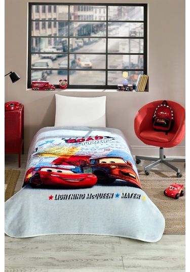 Özdilek Lisanslı Tek Kiş.battaniye 155x215 -şimşek Mcqueen Gri Gri