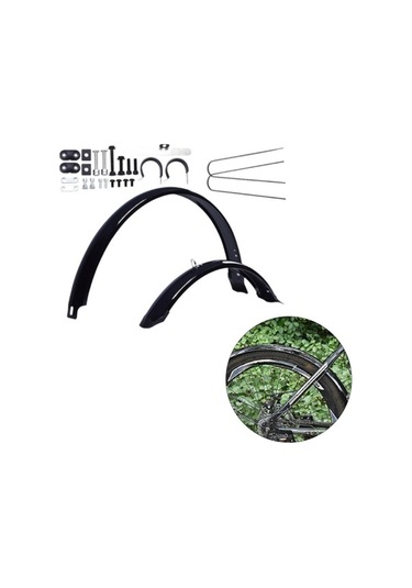 Trendooze Homyl Bisiklet Ön Ve Arka Çamurluk Takımı 26 Inç Siyah Lastik İçin Siyah