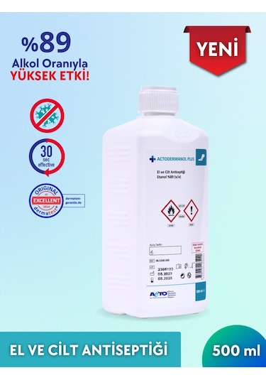Acto Actodermanol Plus 500 Ml El Ve Cilt Antiseptiği %89 V/v Etan