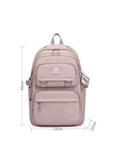 Ranyeek Kadınlar İçin Su Geçirmez 15.6 İnç Laptop Çantası - Geniş Bölmeli, Anti-hırsızlık Cepi, Organize Edici Nylon Sırt Çantası Mor Çok Renkli