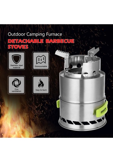 Maiyame Dış Mekan Çelik Çatırabilir Odun Ocağı Seti - Taşınabilir Kamp Mutfak, Izgara Ve Isıtma Aleti Standart Konfigürasyon Çok Renkli