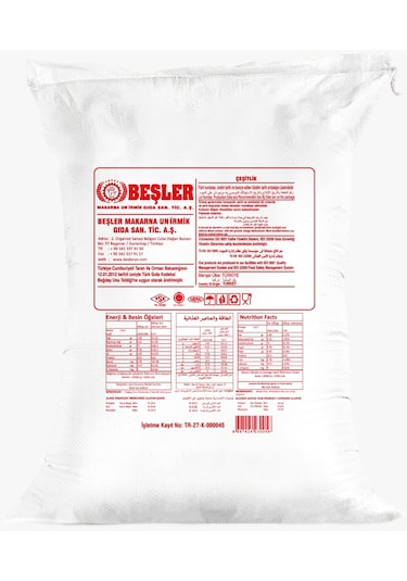 Beşler Özel Amaçlı Pastalık Böreklik Buğday Unu 25 KG