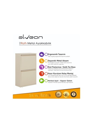 Alv-102 Alveon Metal Ayakkabılık Krem