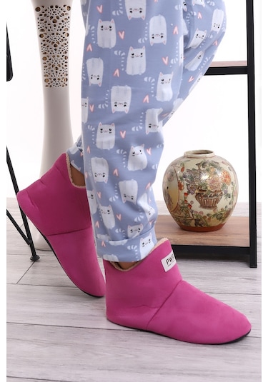 U001 Erkek Kadın Çocuk Ev Pandufu Botu Ev Ayakkabısı Lila