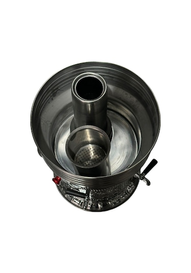 Odunlu Çift Musluklu Çelik Semaver 7 Lt -107