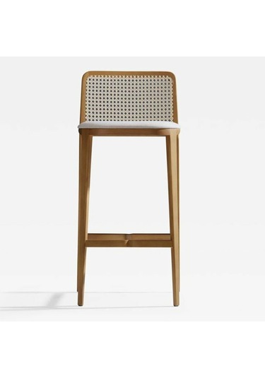 Martha Hazeranlı Ahşap Bar Sandalyesi Natural