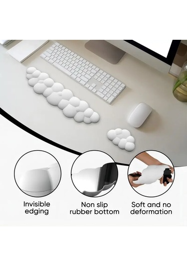 Bulut Bilek Desteği Hafızalı Köpük Mouse Pad Ofis Masaüstü Bilek Desteği Mor