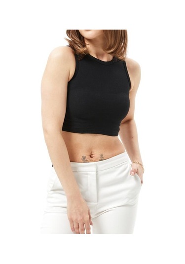 Kadın Siyah Crop Top
