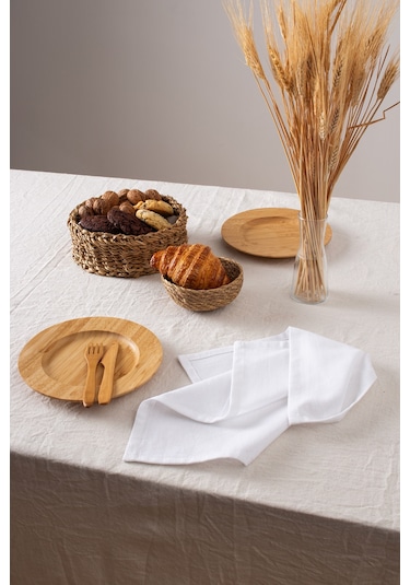Wellstil Premium Keten Peçete 2'li 40 x 40 Beyaz