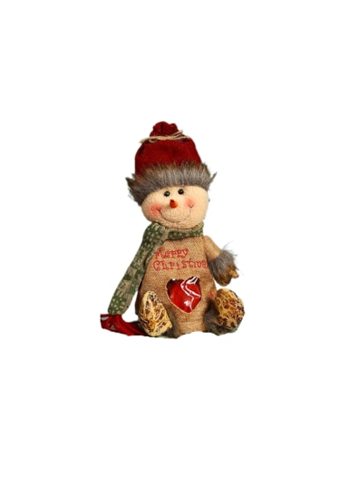 Noel Arifesi Elma Hediye Çantası Paketleme-oturan Kardan Adam