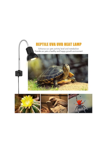 Xindoker Kaplumbağa Ve Sürüngenler İçin 25w Uvb Uva Isıtma Lambası - Dönebilir Klipsli Avize İle