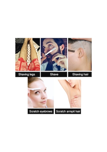 Sones Kuaför Vintage Jilet Paslanmaz Çelik Çift Taraflı Bıçak Tutucu Saç Kesimi Tıraşlı Kaş Bıçak Tutucu Gümüş