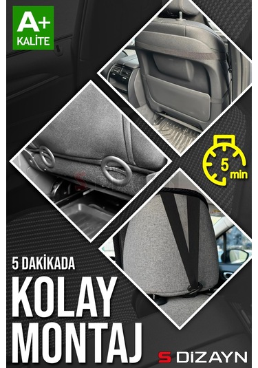 S-dizayn Oto Koltuk Koruyucu Kılıf Set Krem Universal 2+3 Parça Ön Arka