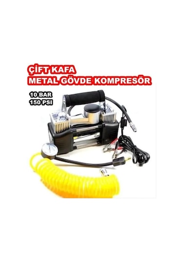 Çift Pistonlu Profesyonel Kompresör 12 Volt 150 Psi 10 Ba Çantalı