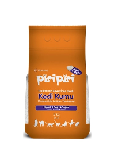 Pisi Pisi Sabunlu Topaklanan Bentonit İnce Kedi Kumu 5 KG