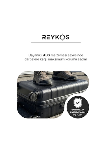 Reykos Rey-way Siyah Unisex 3 Lü Valiz Seti Büyük-orta-kabin