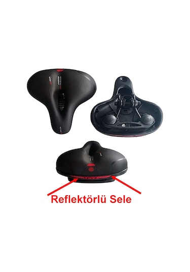Reflektörlü Bisiklet Selesi Yumuşak Ortası Delikli Bisiklet Oturak