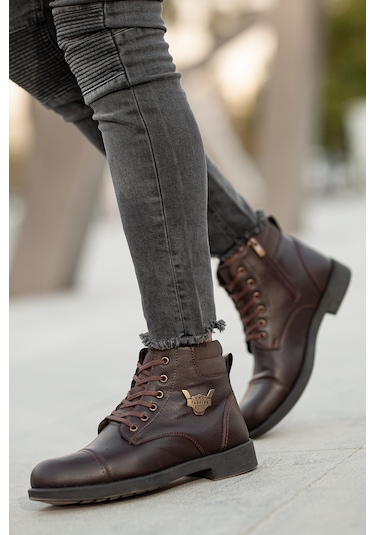 D501 Garantili Ürün Kışlık Soğuk Geçirmez Erkek Bot Kahverengi