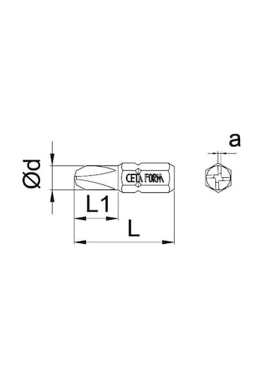 Ceta Form TorqSet Uçlu No 1 x 25 MM Bits Cb861