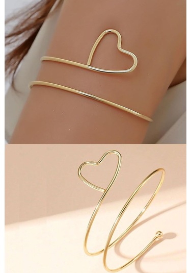 Gold Kalpli Pazu Bandı Üst Kol Bilekliği Ayarlanabilir Gold