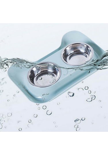 Sones Paslanmaz Çelik Kedi Ve Köpek Çift Kase Sızdırmaz İçme Suyu Hayvan Kasesi