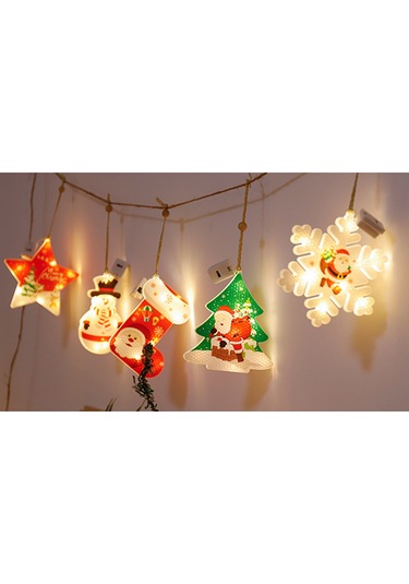 Yifomall 6 Adet Noel Led Asma Aydınlatma, 3 Aydınlatma Modu Sürekli/çabuk Flash/yavaş Flash , Islak Beyaz Işık, Noel Dekorasyonu Çok Renkli