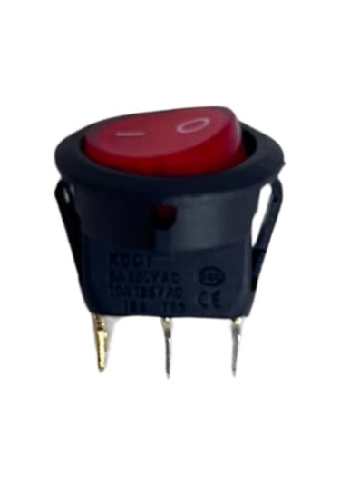 Yuvarlak On-off Işıklı Anahtar 3 Pin Switch 10 Adet
