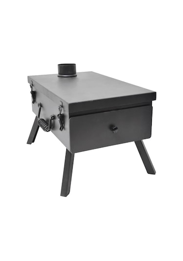 Nurgaz Katlanır Çadır Kamp Sobası NG C066 Siyah