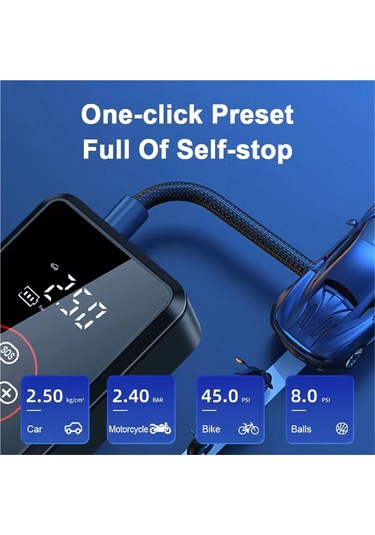 Jialan Taşınabilir Şişirme Pompası Hava Kompresörü Led Büyük