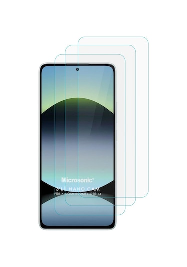 Microsonic Xiaomi Redmi Note 14 5g Screen Protector Nano Glass Cam Ekran Koruyucu 3 Lü Paket
