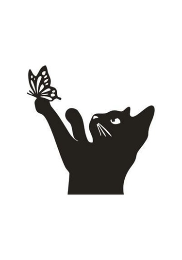 Suntek Magideal Dekoratif Bahçe Sevimli Kara Kedi Kazığı