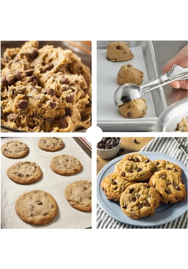 Honmex 3'lü Gıda Grade Paslanmaz Çelik Çıkartma Kolu İçe Kreması-kurabiye-meatball Toplama Kaşıkları Seti Gümüş