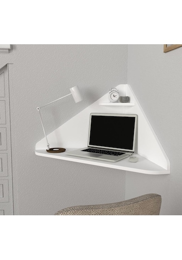 Dekorister Homeoffice Köşe Çalışma Masası Beyaz