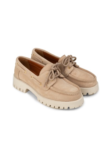 Deery Kadın Hakiki Süet Bej Marin Loafer - 02036zbejc01