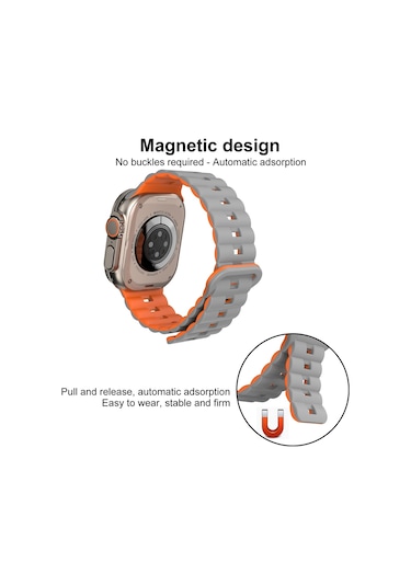 iOS Uyumlu Watch Serisi 2 42mmreverse Teple İçin İki Renkli Manyetik Silikon Saat Bandı