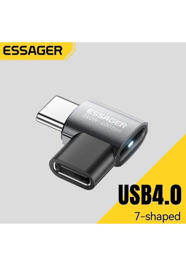 Essager Type-c To Type-c 240w 40gbps 8k+4k Usb 4.0 Ce Lisanslı Çevirici Dönüştürücü Adaptör