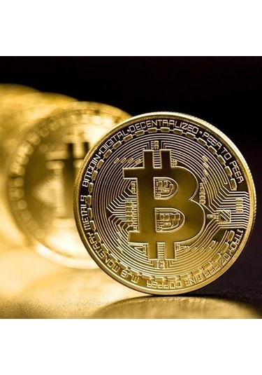 Büro Ev Ofis Hediyesi İçin Dekotratif Metal Para Tipi Bitcoin Sikkesi
