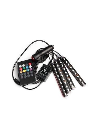 Ayak Altı Led Rgb Müziğe Duyarlı Kumandanlı 12 Led 22cm