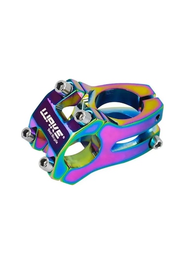 Bisiklet Kısa Gidon Boğazı Wake Alüminyum Rainbow Rengarenk Yedek Parça 31,8mm Açık Gri