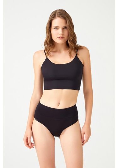 Pamuklu Yüksek Bel Toparlayıcı Kadın Bikini Külot 3'lü Paket - 2 Çok Renkli 2