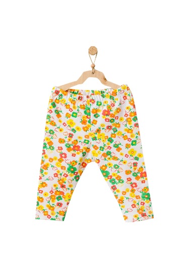 Andywawa Kız Bebek Çiçek Motifli Çok Renkli Alt Üst Takım AC21834 Sarı